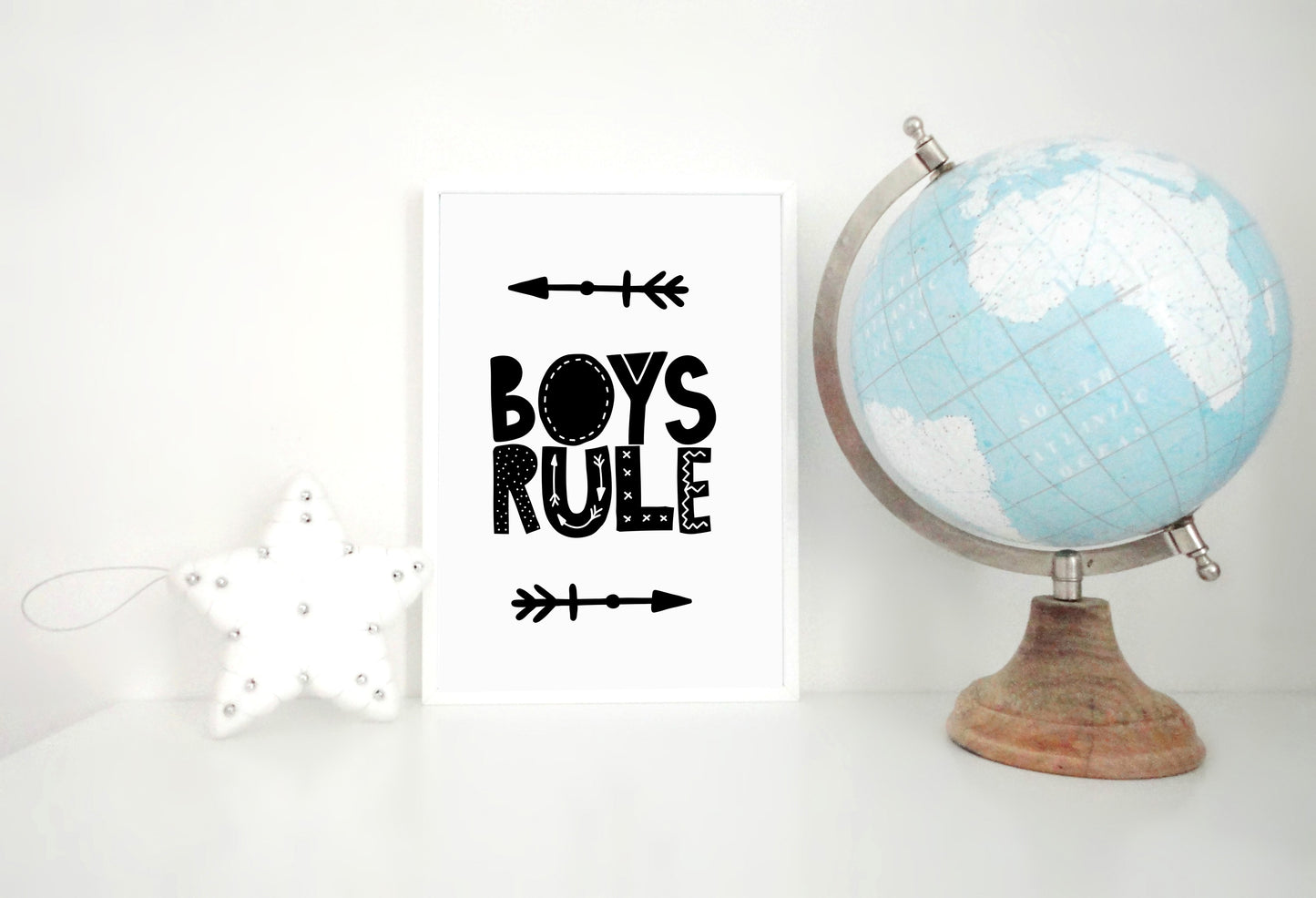 Boys Rule Printable, Boy Room Wall Art, Arrow Print