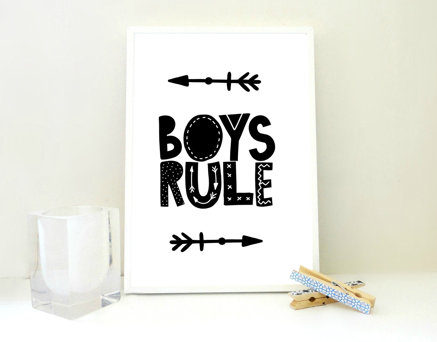 Boys Rule Printable, Boy Room Wall Art, Arrow Print