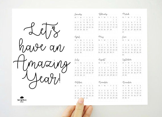 Amazing Year 2025 Motivational Calendar, Printable Calendar