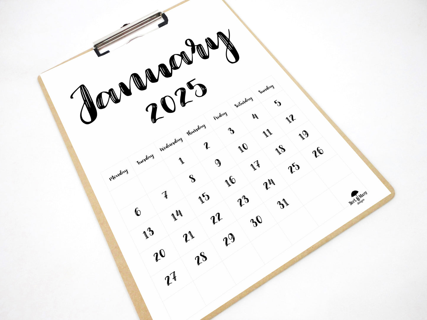 Painted 2025 Calendar, Monthly Printable Calendar