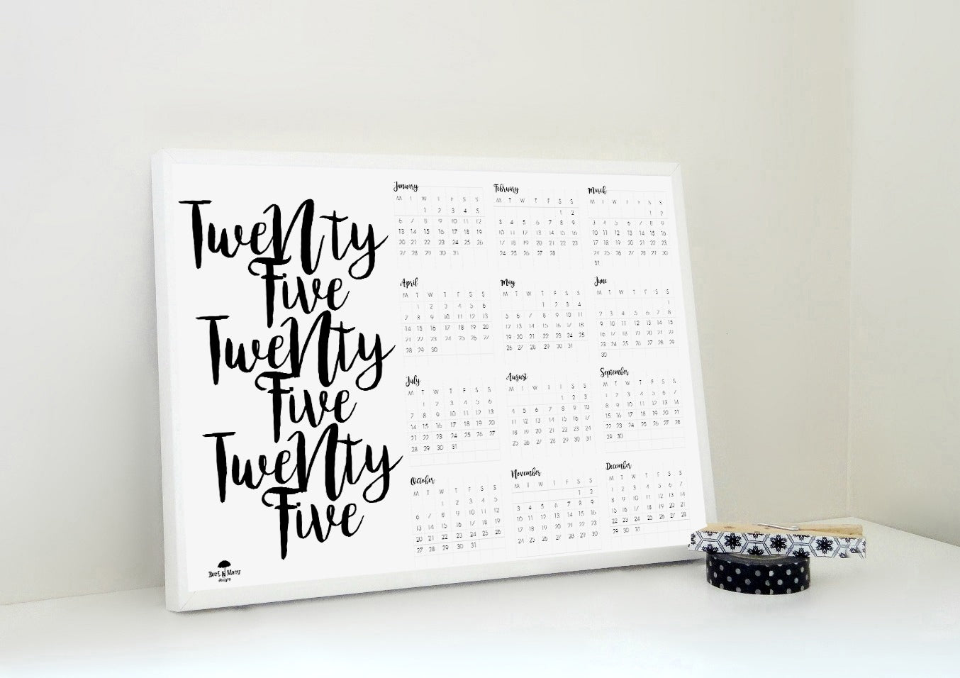 Twenty Five Twenty Five Digital Calendar, 2025 Printable Calendar