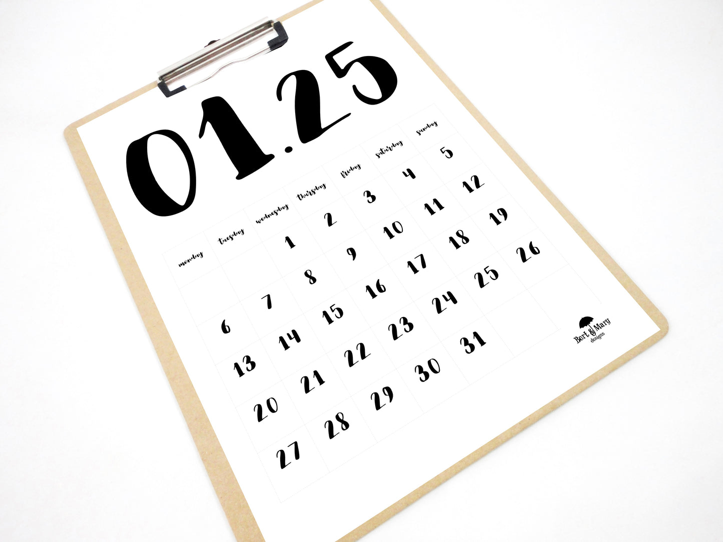 Very Sweet Printable Calendar, 2025 Monthly Calendar