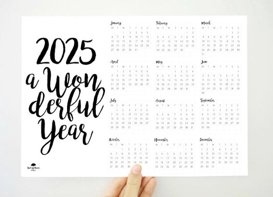 Wonderful Year 2025 Calendar, Printable Calendar