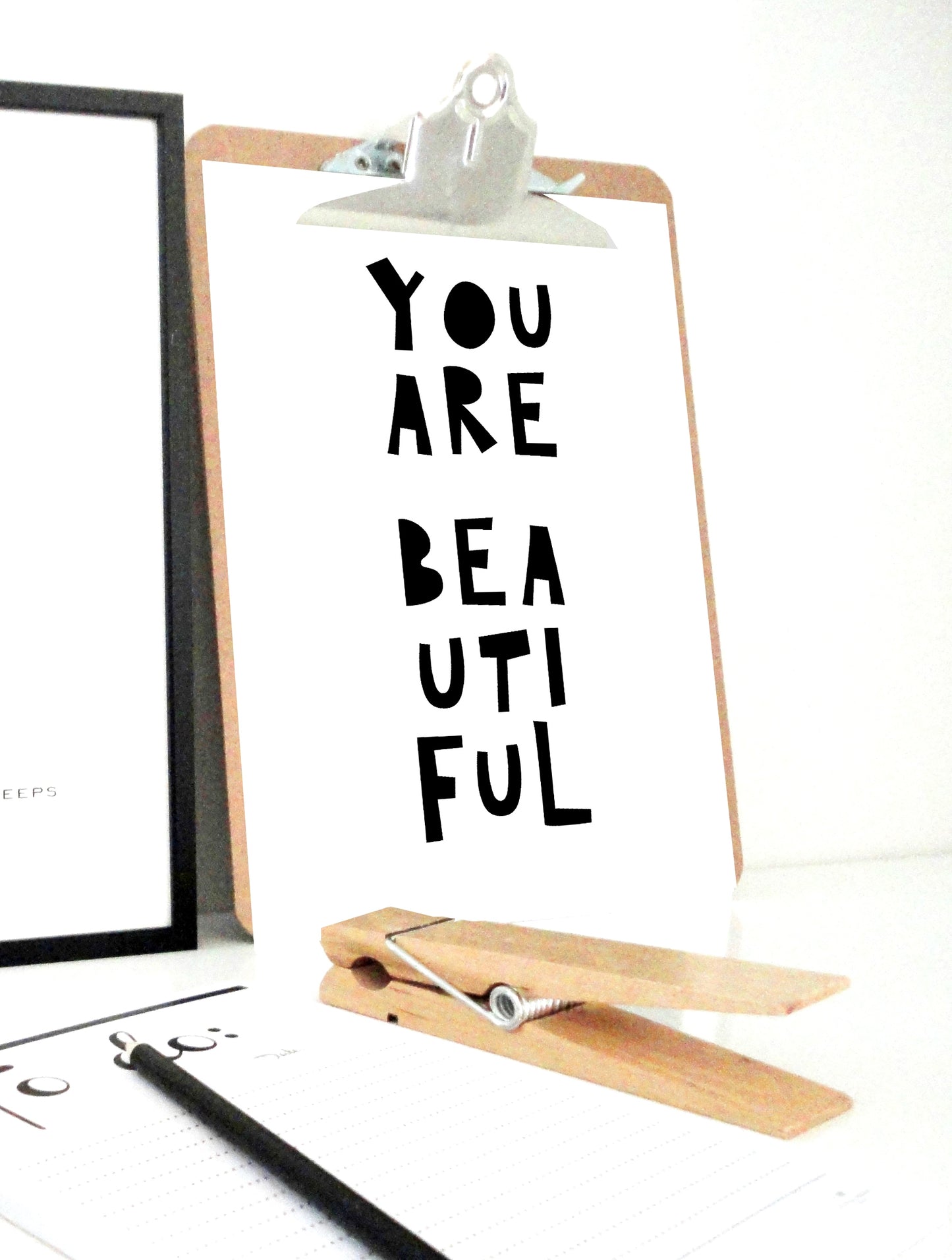 You Are Beautiful Art Print, Beautiful Printable