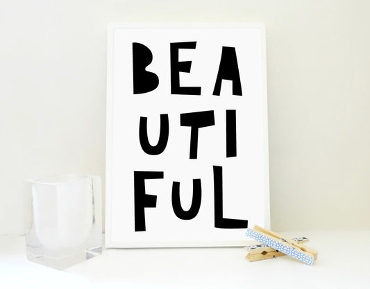 Beautiful Printable Print No2, Beautiful Poster, Girl Room Wall Art