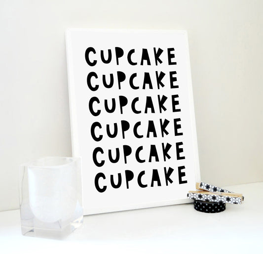 Cupcake Printable No2, Cupcake Poster, Kitchen Wall Art