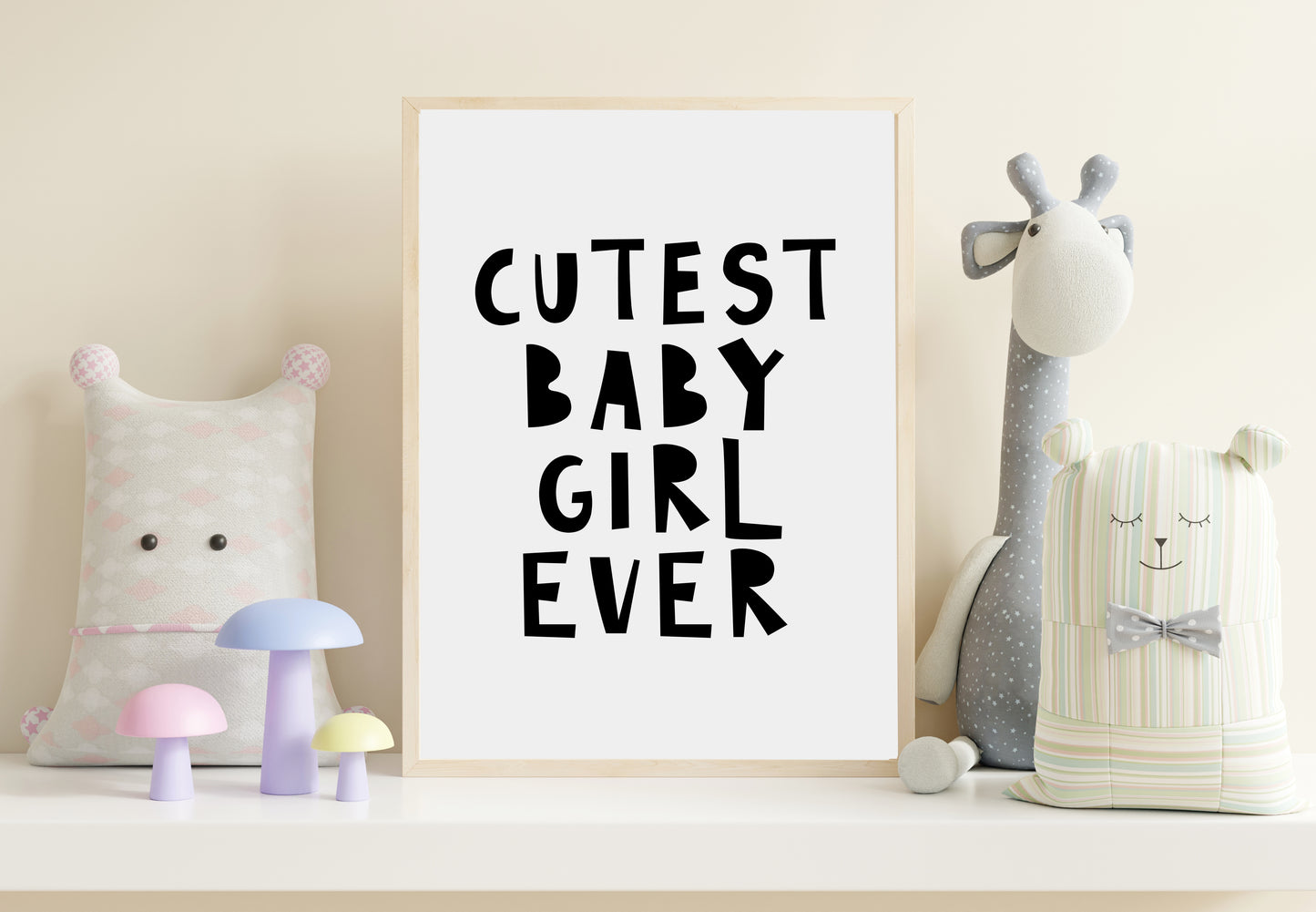 Cutest Baby Girl Ever Printable Print, Girl Room Wall Art