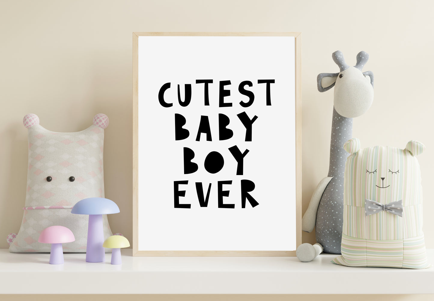 Cutest Baby Boy Ever Printable Print, Boy Room Wall Art