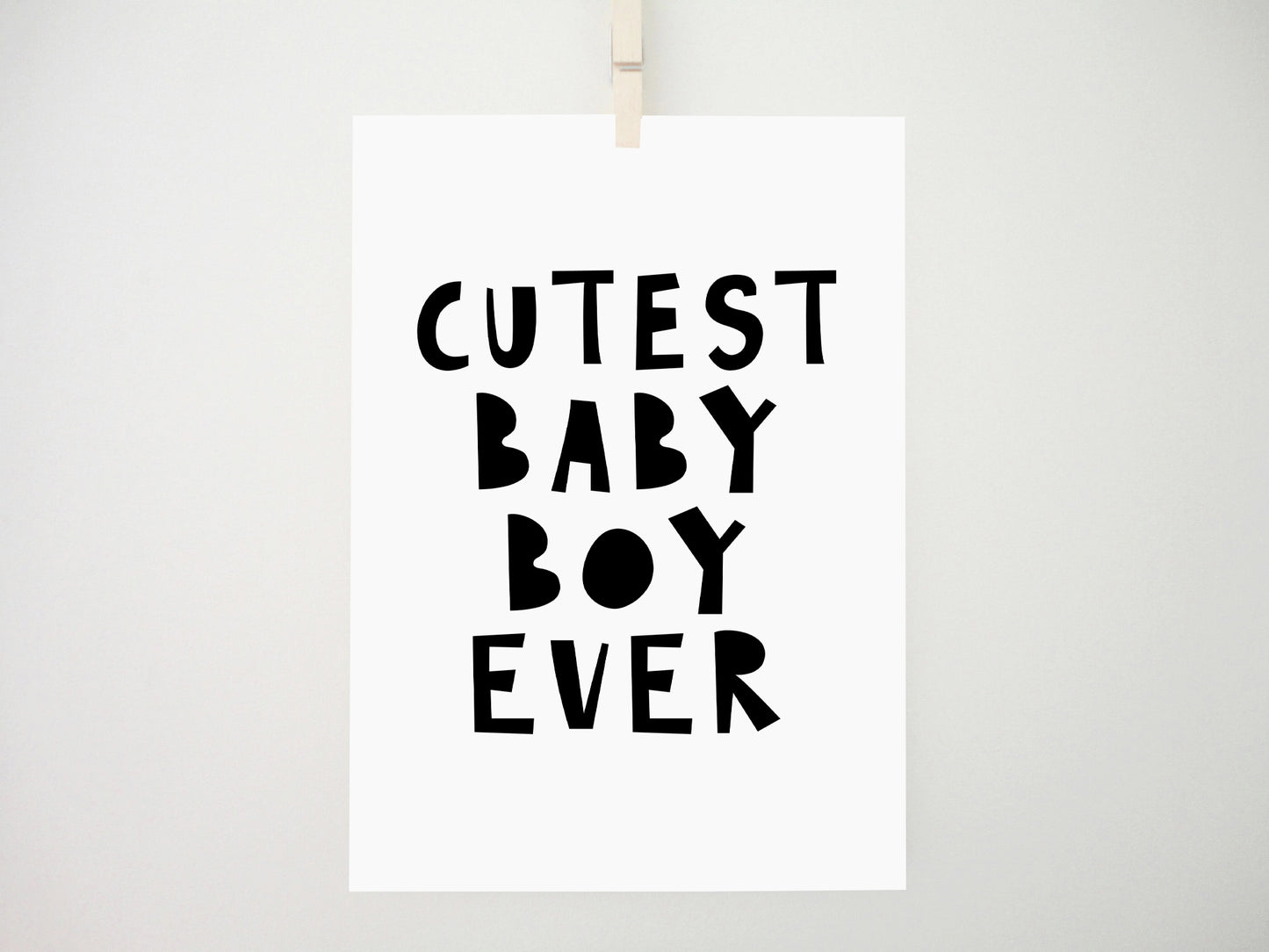 Cutest Baby Boy Ever Printable Print, Boy Room Wall Art