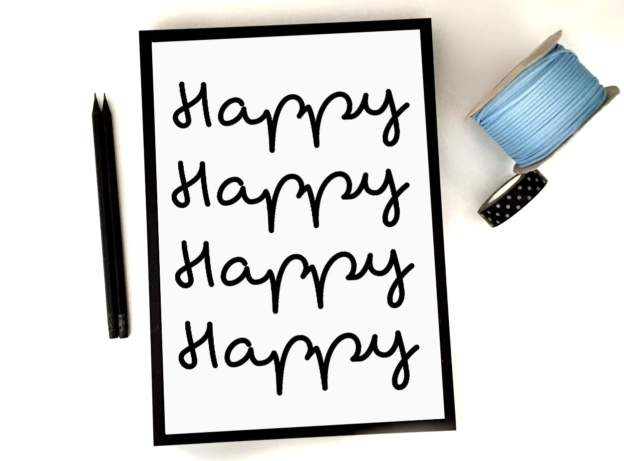 Happy Happy Printable, Happy Art Print, Motivational Print