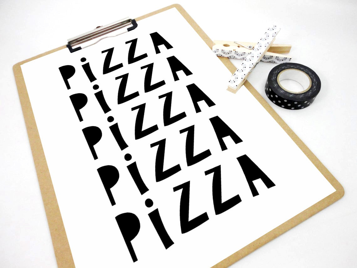 Pizza Printable Print, Pizza Poster, Kitchen Wall Art