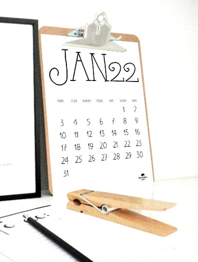 Slim Calendar 2022, 2022 Printable Calendar, Digital Planner