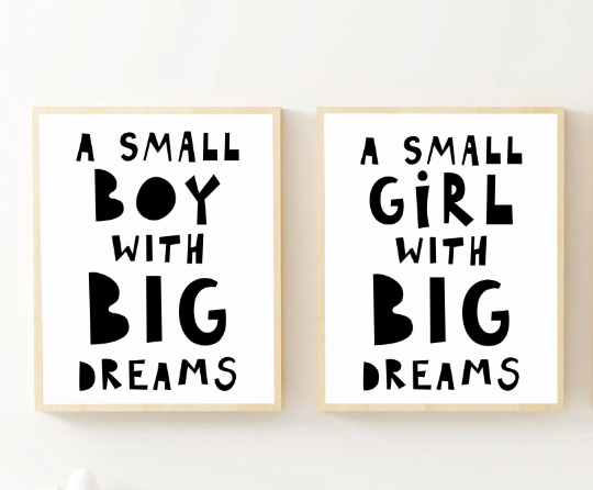 Small Girl with Big Dreams Printable, Big Dreams Print, Girl Nursery Wall Art