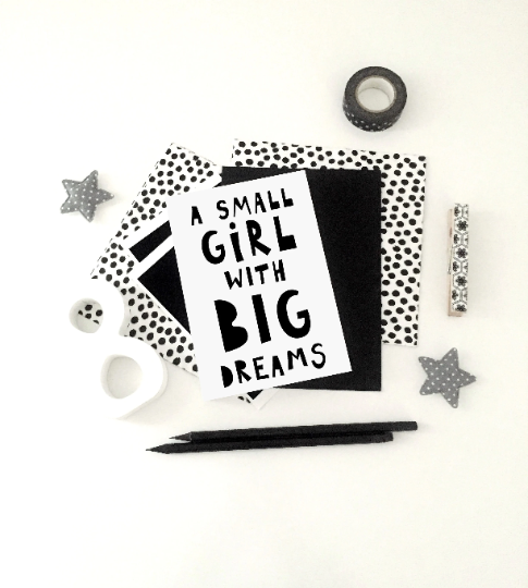 Small Girl with Big Dreams Printable, Big Dreams Print, Girl Nursery Wall Art