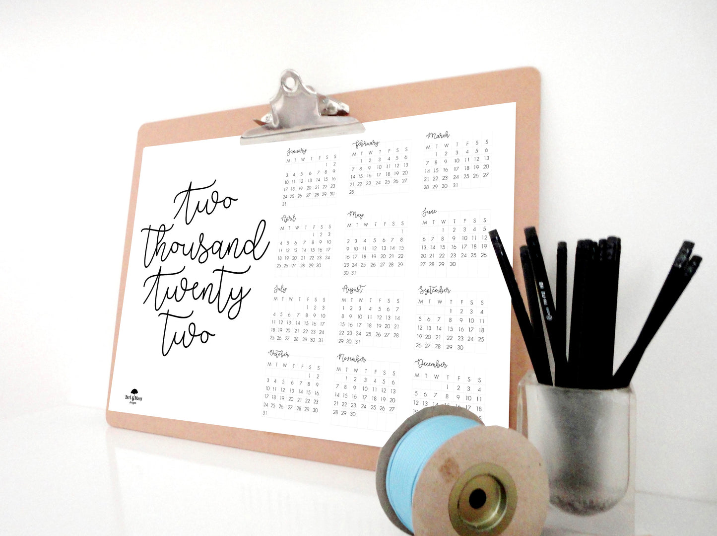 Two Thousand Twenty Two Calendar, 2022 Printable Calendar