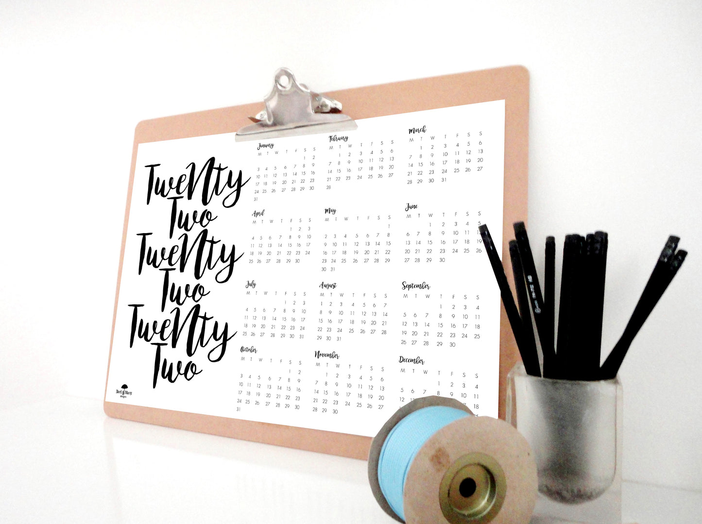 20Two Printable Calendar, 2022 Calendar, 2022 Monthly Planner