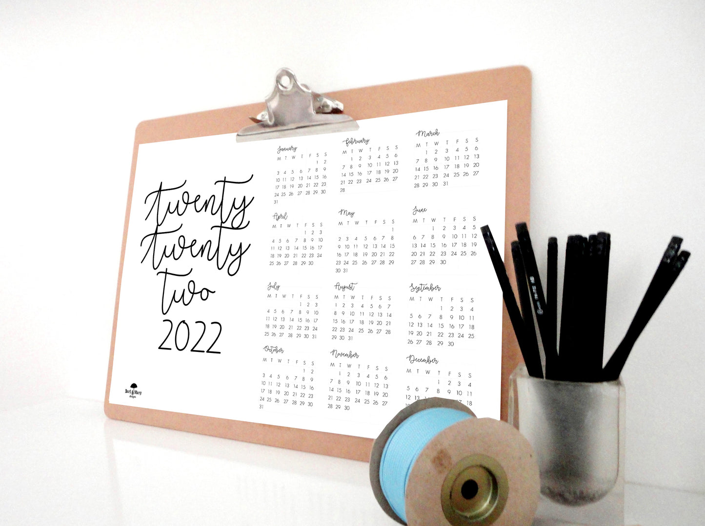 Twenty Twenty Two Calendar, 2022 Printable Calendar, 2022 Planner